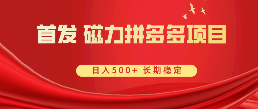 （8611期）首发 磁力拼多多自撸  日入500+ - 首创网