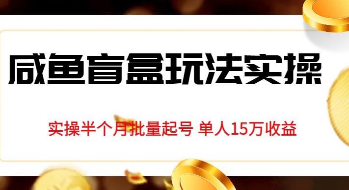 独家首发咸鱼盲盒玩法实操，半个月批量起号单人15万收益【揭秘】 - 首创网