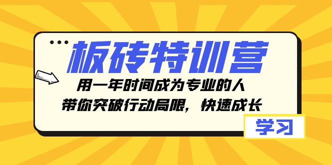 （8048期）板砖特训营，用一年时间成为专业的人，带你突破行动局限，快速成长 - 首创网