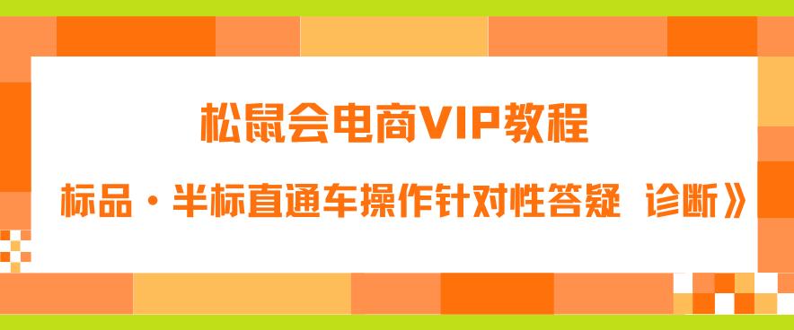 松鼠会电商VIP教程：松鼠《付费推广标品·半标直通车操作针对性答疑&诊断》 - 首创网