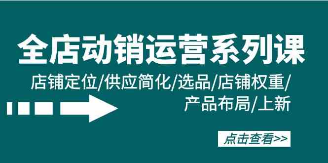 全店动销运营系列课：店铺定位/供应简化/选品/店铺权重/产品布局/上新 - 首创网