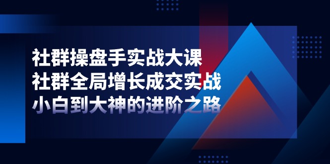 （11058期）社群-操盘手实战大课：社群 全局增长成交实战，小白到大神的进阶之路 - 首创网