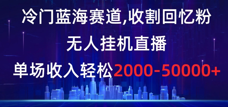 冷门蓝海赛道，收割回忆粉，无人挂机直播，单场收入轻松2000-5w+【揭秘】 - 首创网