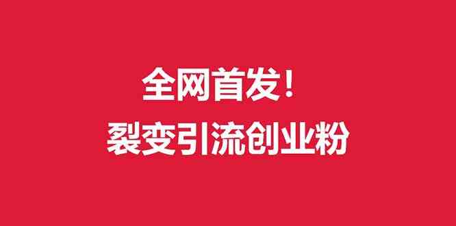 （9061期）（全网首发）外面收费几千的裂变引流高质量创业粉 - 首创网