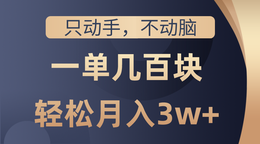 （10561期）只动手不动脑，一单几百块，轻松月入3w+，看完就能直接操作，详细教程 - 首创网