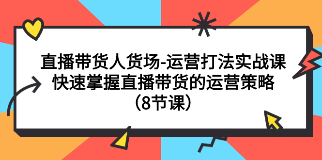 （7672期）直播带货人货场-运营打法实战课：快速掌握直播带货的运营策略（8节课） - 首创网