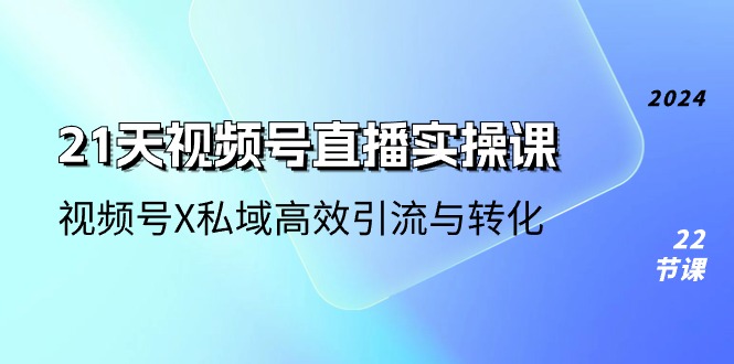 21天视频号直播实操课，视频号X私域高效引流与转化（22节课） - 首创网