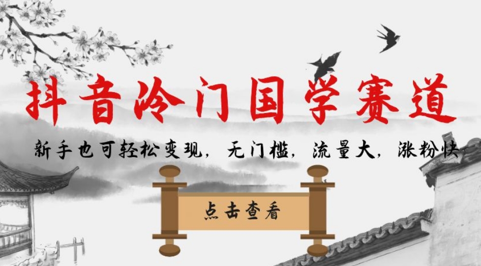 抖音冷门国学赛道，新手也可轻松变现，无门槛，流量大，涨粉快 - 首创网