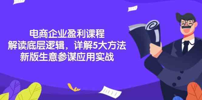 电商企业盈利课程：解读底层逻辑，详解5大方法论，新版生意参谋应用实战 - 首创网