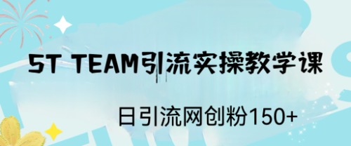 （6578期）ST TEAM引流实操课，日引流网创粉100+ - 首创网