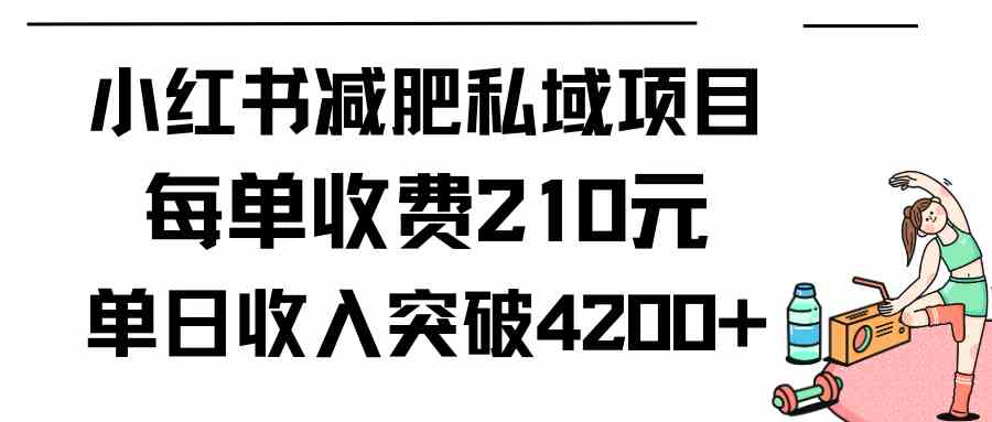 （9466期）小红书减肥私域项目每单收费210元单日成交20单，最高日入4200+ - 首创网