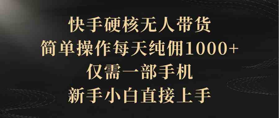 （9861期）快手硬核无人带货，简单操作每天纯佣1000+,仅需一部手机，新手小白直接上手 - 首创网