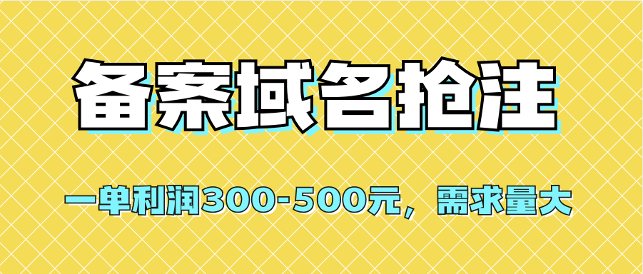 （7277期）【全网首发】备案域名抢注，一单利润300-500元，需求量大 - 首创网