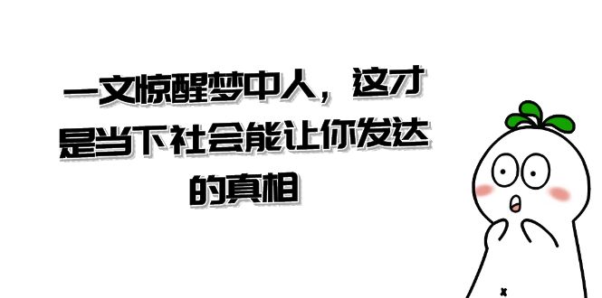 （8480期）某公众号付费文章《一文 惊醒梦中人，这才是当下社会能让你发达的真相》 - 首创网