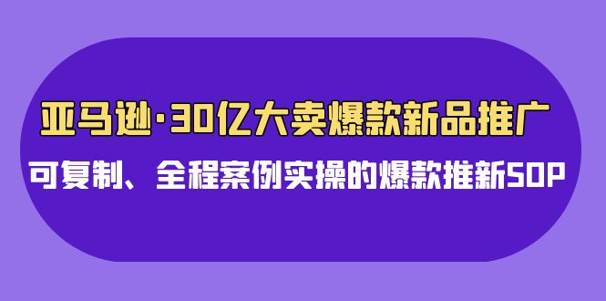 亚马逊30亿大卖爆款新品推广，可复制、全程案例实操的爆款推新SOP - 首创网