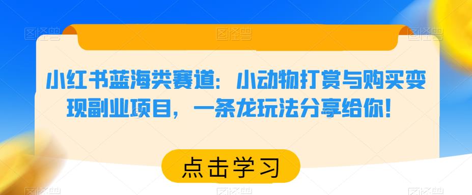 小红书蓝海类赛道：小动物打赏与购买变现副业项目，一条龙玩法分享给你！ - 首创网