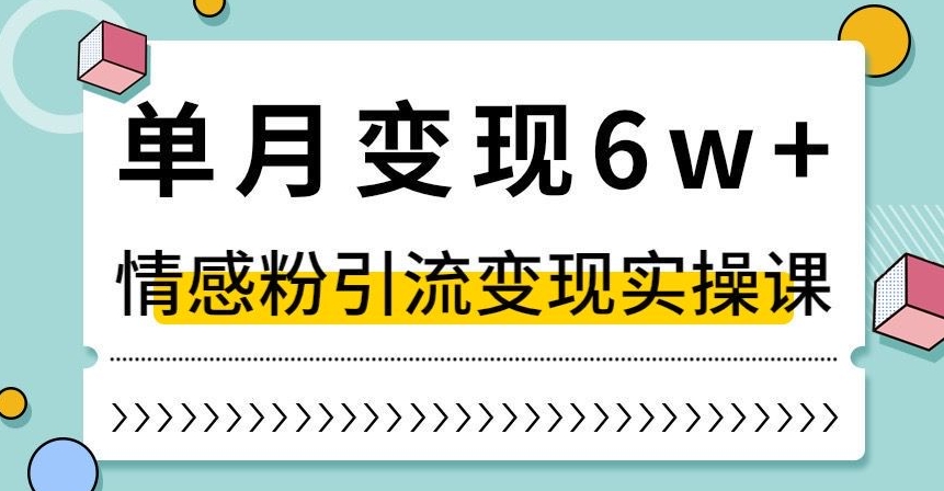 单月变现6W+，抖音情感粉引流变现实操课，小白可做，轻松上手，独家赛道【揭秘】 - 首创网