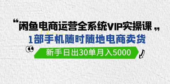 （9547期）闲鱼电商运营全系统VIP实战课，1部手机随时随地卖货，新手日出30单月入5000 - 首创网