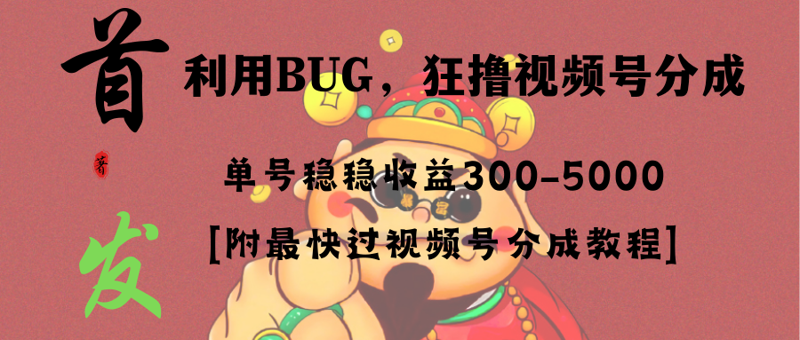 （8549期）全网独家首发，视频号BUG，超短期项目，单号每日净收益300-5000！ - 首创网