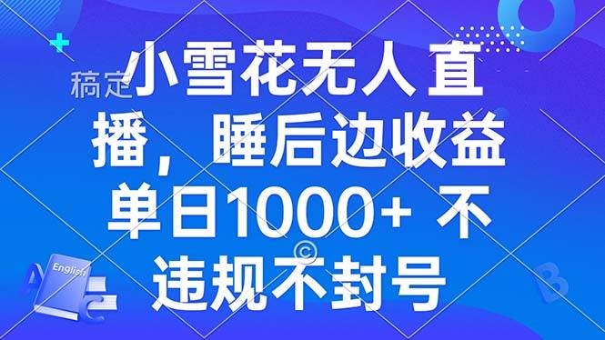 （13491期）小雪花无人直播 睡后收益单日1000+ 零粉丝新号开播 不违规 看完就会 - 首创网