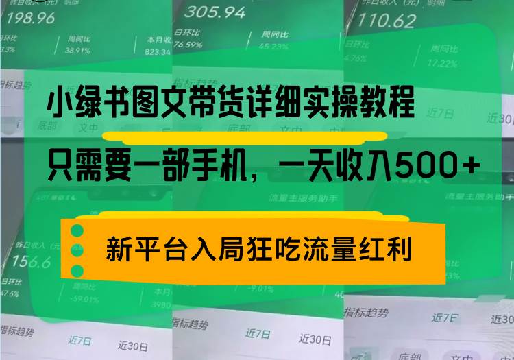 （13509期）小绿书图文带货详细实操教程，只需要一部手机，一天收入500+，轻松变现 - 首创网