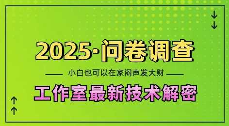 2025问卷调查最新工作室技术解密：一个人在家也可以闷声发大财，小白一天2张，可矩阵放大【揭秘】 - 首创网