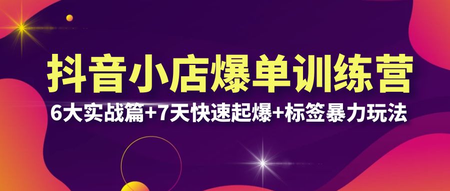 （6348期）抖音小店爆单训练营VIP线下课：6大实战篇+7天快速起爆+标签暴力玩法(32节) - 首创网