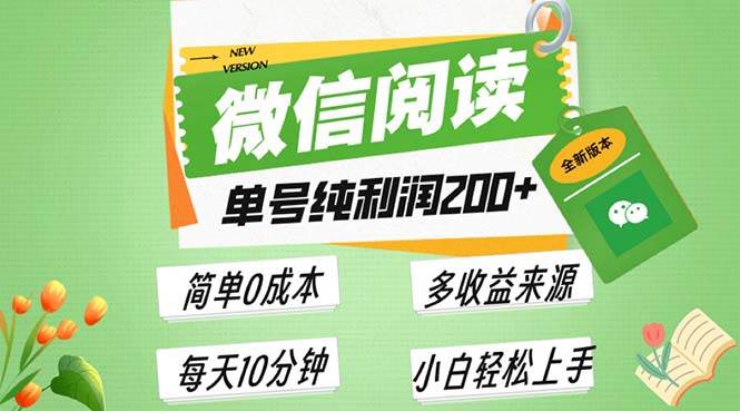 （13425期）最新微信阅读6.0，每日5分钟，单号利润200+，可批量放大操作，简单0成本 - 首创网