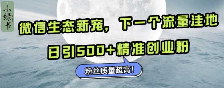 微信生态新宠小绿书：下一个流量洼地，日引500+精准创业粉，粉丝质量超高 - 首创网