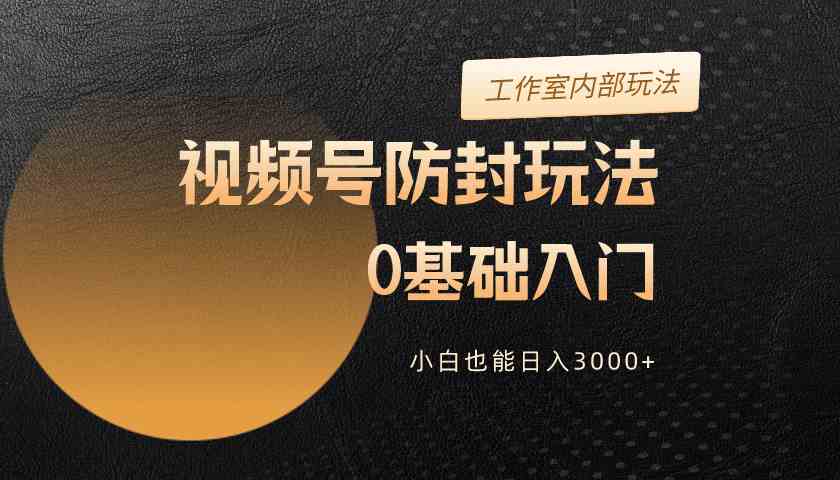 （10107期）2024视频号升级防封玩法，零基础入门，小白也能日入3000+ - 首创网