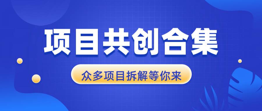 （13778期）项目共创合集，从0-1全过程拆解，让你迅速找到适合自已的项目 - 首创网