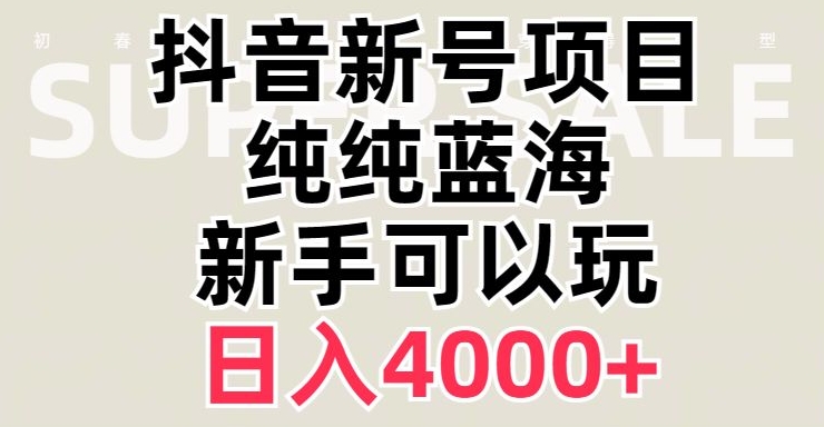 抖音蓝海赛道，必须是新账号，日入4000+【揭秘】 - 首创网