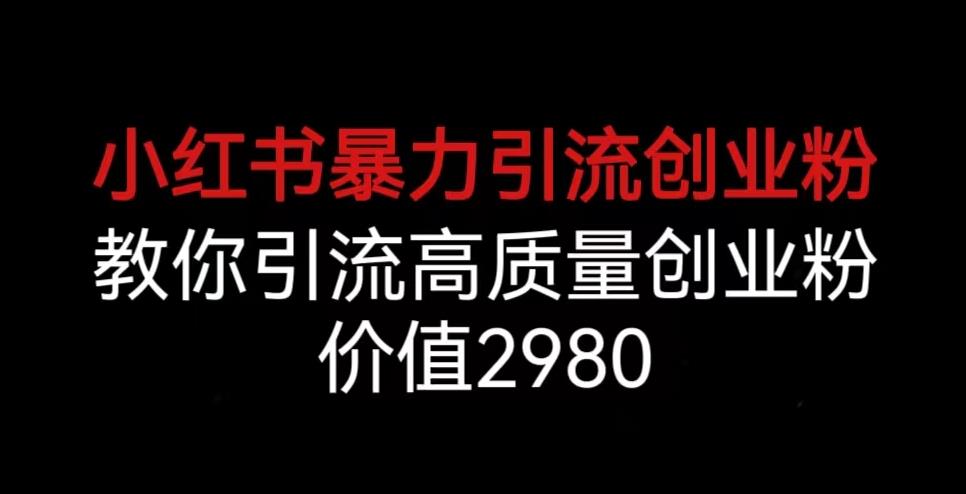 小红书暴力引流创业粉，教你引流高质量创业粉，价值2980【揭秘】 - 首创网