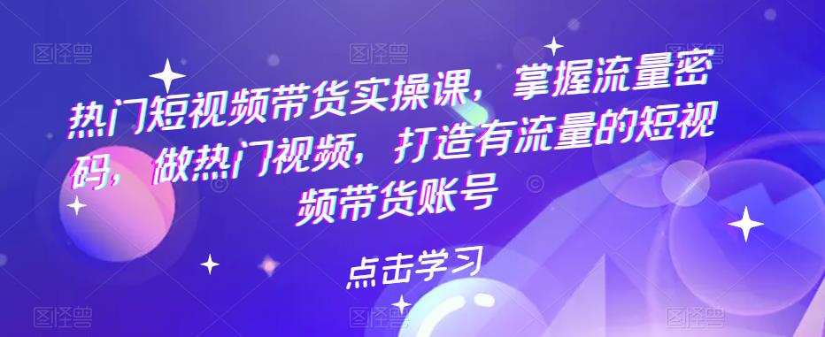 热门短视频带货实操课，掌握流量密码，做热门视频，打造有流量的短视频带货账号 - 首创网