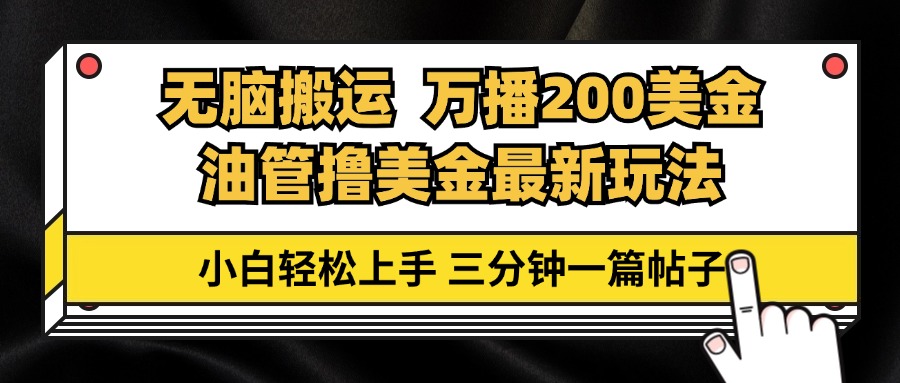 （13050期）油管无脑搬运撸美金玩法教学，万播200刀，三分钟一篇帖子，小白轻松上手 - 首创网