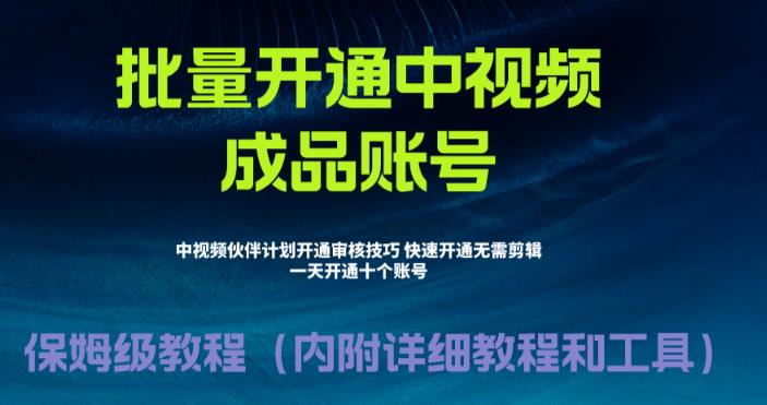 外面收费1980的暴力开通中视频计划教程，内附详细的快速通过中视频伙伴计划的办法 - 首创网