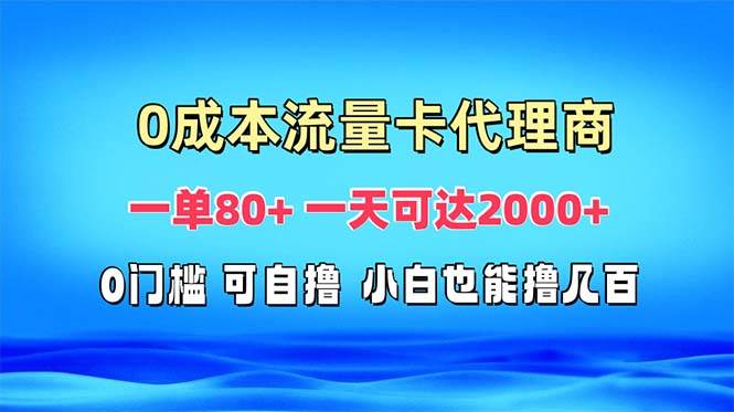 （13391期）免费流量卡代理一单80+ 一天可达2000+ - 首创网