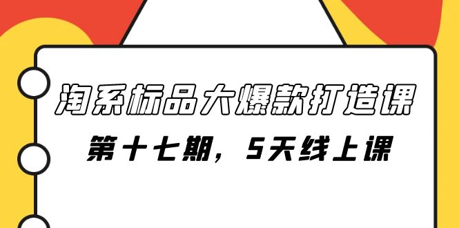 （7697期）淘系标品大爆款打造课-第十七期，5天线上课 - 首创网