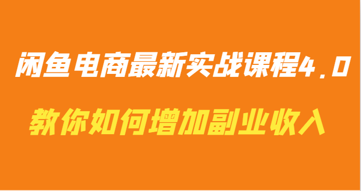 闲鱼电商最新实战课程4.0-教你如何快速增加副业收入 - 首创网