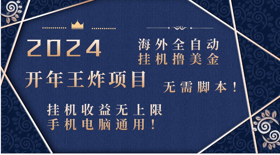 （8494期）2024海外全自动挂机撸美金项目！手机电脑均可，无需脚本，收益无上限！ - 首创网