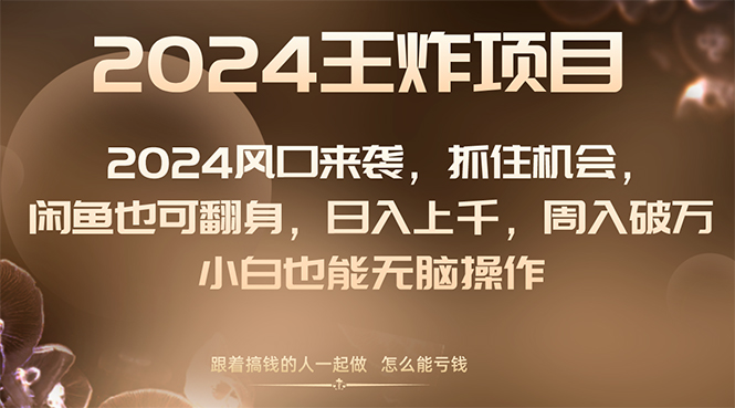 （8401期）2024风口项目来袭，抓住机会，闲鱼也可翻身，日入上千，周入破万，小白… - 首创网