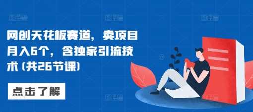 网创天花板赛道，卖项目月入6个，含独家引流技术(共26节课) - 首创网