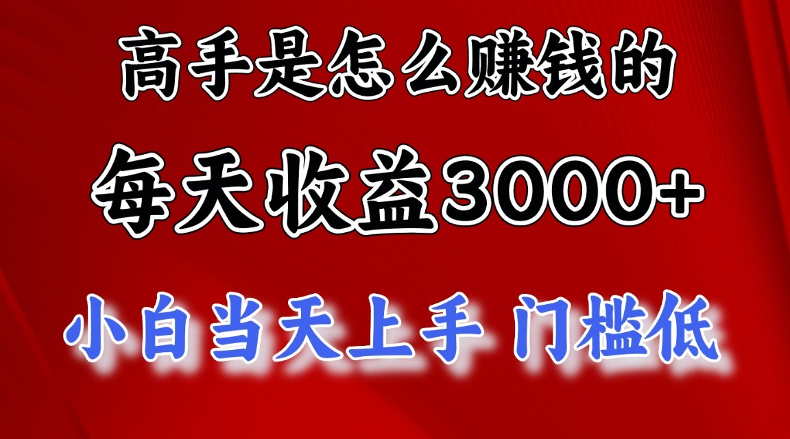 高手是怎么赚钱的，一天收益3000+，闷声发财项目，不是一般人能看懂的 - 首创网