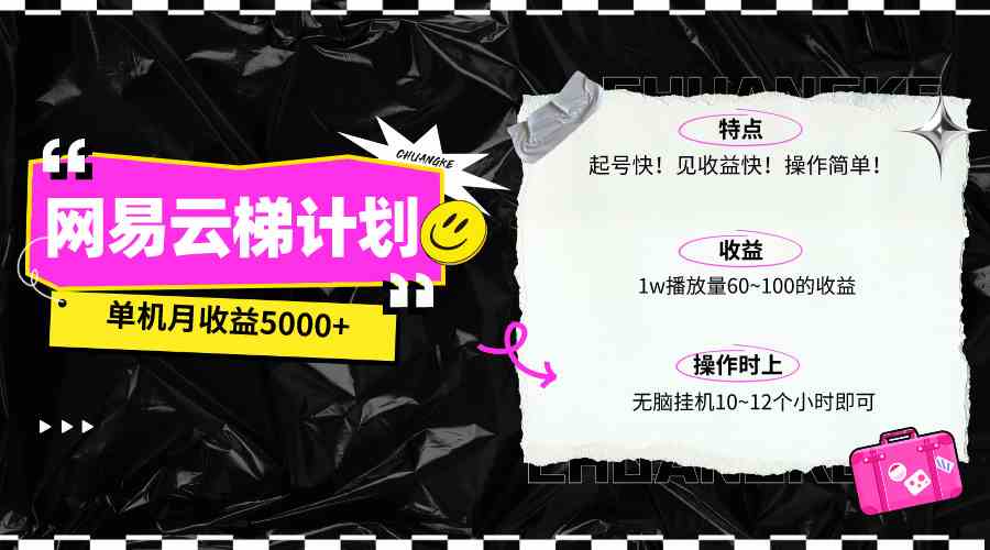 （10063期）最新网易云梯计划网页版，单机月收益5000+！可放大操作 - 首创网