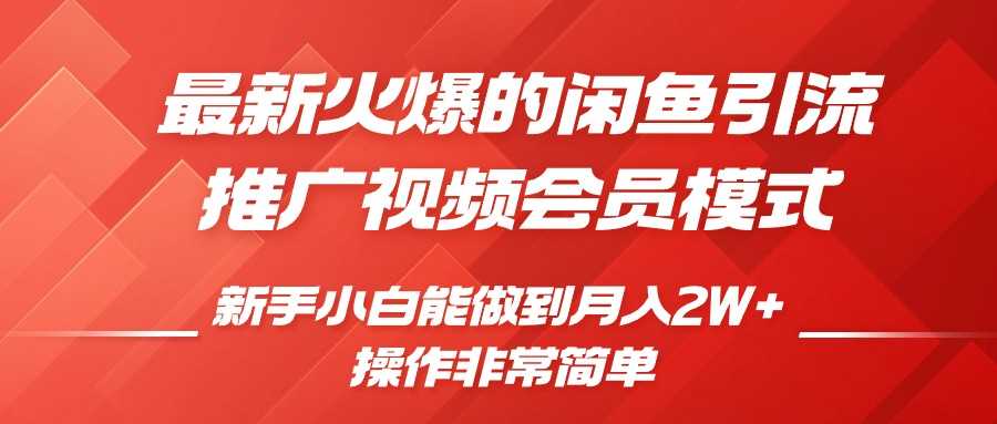 闲鱼引流推广影视会员，0成本就可以操作，新手小白月入过W+【揭秘】 - 首创网