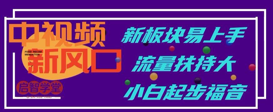 中视频新风口，新板块易上手，流量扶持大，小白起步福音【揭秘】 - 首创网