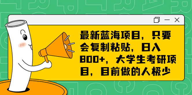 （6780期）最新蓝海项目，只要会复制粘贴，日入800+，大学生考研项目，目前做的人极少 - 首创网