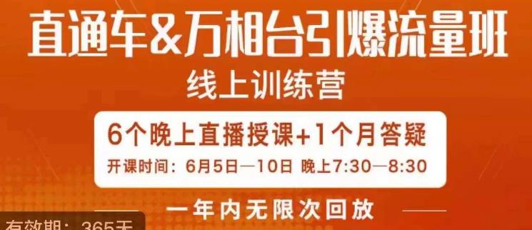 直通车&万相台引爆流量班，6天打通你开直通车·万相台的任督二脉 - 首创网