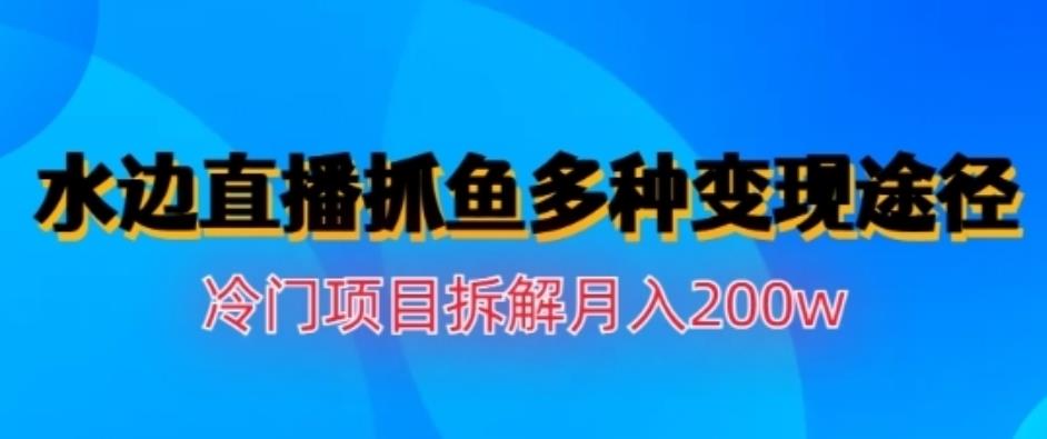 水边直播抓鱼，多种变现途径冷门项目，月入200w拆解【揭秘】 - 首创网