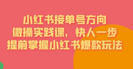 接单号方向·小红书微操实践课，快人一步，提前掌握小红书爆款玩法 - 首创网